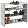 Mueble zapatero madera contrachapada gris hormigón 80x25x62 cm