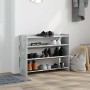 Mueble zapatero madera contrachapada gris hormigón 80x25x62 cm