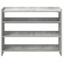 Mueble zapatero madera contrachapada gris hormigón 80x25x62 cm