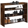 Zapatero madera contrachapada roble ahumado 80x25x62 cm