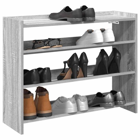 Mueble zapatero madera contrachapada gris sonoma 80x25x62 cm