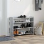 Mueble zapatero madera contrachapada gris sonoma 80x25x62 cm