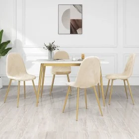 Dining chairs 4 units cream white velvet by vidaXL, dining chairs - Ref: Foro24-325688, Price: 243,55 €, Discount: %