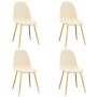 Sillas de comedor 4 unidades terciopelo blanco crema de vidaXL, Sillas de comedor - Ref: Foro24-325688, Precio: 222,10 €, Des...