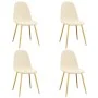 Sillas de comedor 4 unidades terciopelo blanco crema de vidaXL, Sillas de comedor - Ref: Foro24-325688, Precio: 243,49 €, Des...