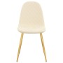 Sillas de comedor 4 unidades terciopelo blanco crema de vidaXL, Sillas de comedor - Ref: Foro24-325688, Precio: 222,10 €, Des...