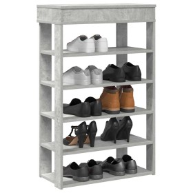 Mueble zapatero madera contrachapada gris hormigón 60x30x98 cm