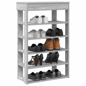 Mueble zapatero madera de ingeniería gris Sonoma 60x30x98 cm
