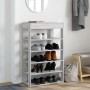 Mueble zapatero madera de ingeniería gris Sonoma 60x30x98 cm