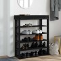 Mueble zapatero de madera de ingeniería negro 80x30x98 cm