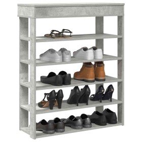 Mueble zapatero madera contrachapada gris hormigón 80x30x98 cm