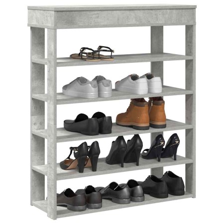 Mueble zapatero madera contrachapada gris hormigón 80x30x98 cm