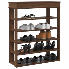 Mueble zapatero madera de ingeniería marrón roble 80x30x98 cm