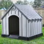Caseta para perros gris 92x87x91 cm plástico de vidaXL, Casetas para perros - Ref: Foro24-337894, Precio: 130,72 €, Descuento: %