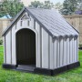 Graue Hundehütte 92x87x91 cm aus Kunststoff von vidaXL, Hundehütten - Ref: Foro24-337894, Preis: 152,10 €, Rabatt: %