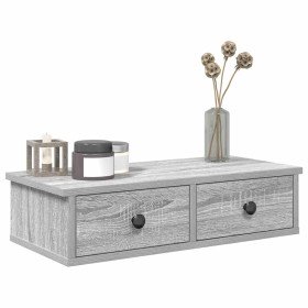 Estante de pared con cajones madera contrachapada roble ahumado en Estantes y estanterías | Comprar online en Foro24