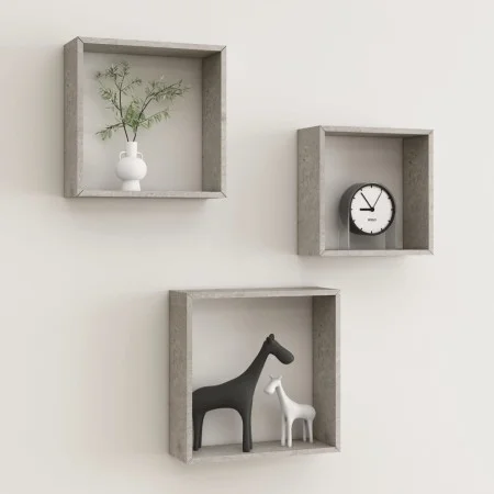 Wand-Cube-Regale 3 Einheiten Betongrau von vidaXL, Regale und Regale - Ref: Foro24-326721, Preis: 32,22 €, Rabatt: %