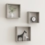 Cube wall shelves 3 units concrete gray by vidaXL, Shelves and shelves - Ref: Foro24-326721, Price: 32,91 €, Discount: %