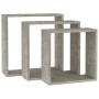 Cube wall shelves 3 units concrete gray by vidaXL, Shelves and shelves - Ref: Foro24-326721, Price: 32,91 €, Discount: %