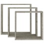 Cube wall shelves 3 units concrete gray by vidaXL, Shelves and shelves - Ref: Foro24-326721, Price: 32,91 €, Discount: %
