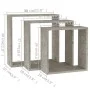 Wand-Cube-Regale 3 Einheiten Betongrau von vidaXL, Regale und Regale - Ref: Foro24-326721, Preis: 32,22 €, Rabatt: %