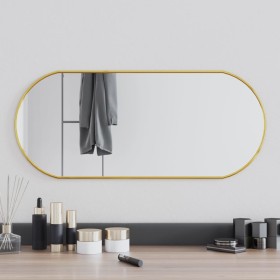 Goldener ovaler Wandspiegel 70x30 cm von vidaXL, Spiegel - Ref: Foro24-348198, Preis: 50,67 €, Rabatt: %