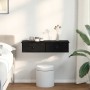 Estante de pared con cajones de madera contrachapada negro