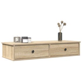Estante de pared con cajones madera contrachapada roble sonoma en Estantes y estanterías | Comprar online en Foro24