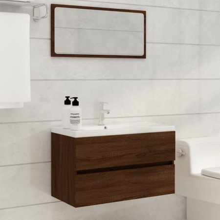 2-teiliges Badezimmermöbel-Set aus eichenbraunem Sperrholz von vidaXL, Badezimmermöbel - Ref: Foro24-815740, Preis: 64,55 €, ...