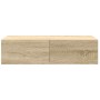 Estante de pared con cajones madera contrachapada roble sonoma