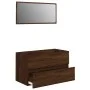 2-teiliges Badezimmermöbel-Set aus eichenbraunem Sperrholz von vidaXL, Badezimmermöbel - Ref: Foro24-815740, Preis: 63,77 €, ...