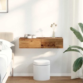 Estante de pared con cajones madera contrachapada madera vieja en Estantes y estanterías | Comprar online en Foro24