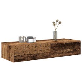 Estante de pared con cajones madera vieja 100x36x19 cm