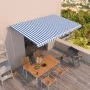 Toldo retráctil automático azul y blanco 500x350 cm de vidaXL, Toldos - Ref: Foro24-3069026, Precio: 506,30 €, Descuento: %
