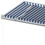 Automatic retractable blue and white awning 500x350 cm by vidaXL, Awnings - Ref: Foro24-3069026, Price: 506,32 €, Discount: %