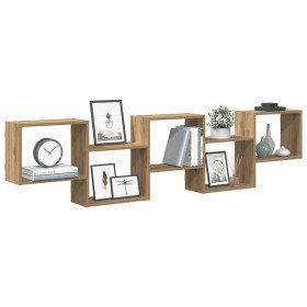 Estante cubo de pared 5 compartimentos madera roble artisan en Estantes y estanterías | Comprar online en Foro24