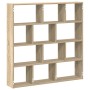 Estante cubo de pared 12 compartimentos madera roble sonoma