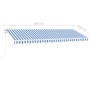 Blau-weiße automatische Standmarkise 500x350 cm von vidaXL, Markisen - Ref: Foro24-3069666, Preis: 604,27 €, Rabatt: %