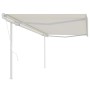Automatic retractable awning with cream posts 5x3.5 m by vidaXL, Awnings - Ref: Foro24-3070067, Price: 596,06 €, Discount: %