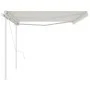 Automatic retractable awning with cream posts 5x3.5 m by vidaXL, Awnings - Ref: Foro24-3070067, Price: 598,37 €, Discount: %