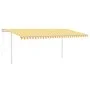 Automatic retractable awning with yellow and white poles 5x3.5 m by vidaXL, Awnings - Ref: Foro24-3070068, Price: 594,56 €, D...