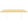 Automatic retractable awning with yellow and white poles 5x3.5 m by vidaXL, Awnings - Ref: Foro24-3070068, Price: 595,95 €, D...