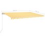 Automatic retractable awning with yellow and white poles 5x3.5 m by vidaXL, Awnings - Ref: Foro24-3070068, Price: 595,95 €, D...