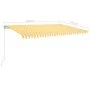 Automatic retractable awning with yellow and white poles 5x3.5 m by vidaXL, Awnings - Ref: Foro24-3070068, Price: 594,56 €, D...