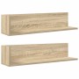 Estantes pared 2 uds madera roble Sonoma 75x16,5x16,5 cm