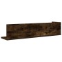 Estantes de pared 2 uds madera roble ahumado 75x16,5x16,5 cm