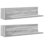 Estantes de pared 2 uds madera gris Sonoma 75x16,5x16,5 cm