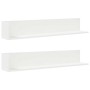 Estante de pared 2 uds madera ingeniería blanco 100x16,5x16,5cm