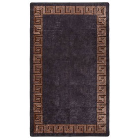 Alfombra lavable antideslizante negro y dorado 190x300 cm