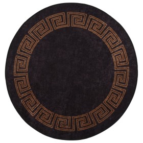 Rutschfester, waschbarer Teppich in Schwarz und Gold, Durchmesser 120 cm von vidaXL, Teppiche - Ref: Foro24-337933, Preis: 29...